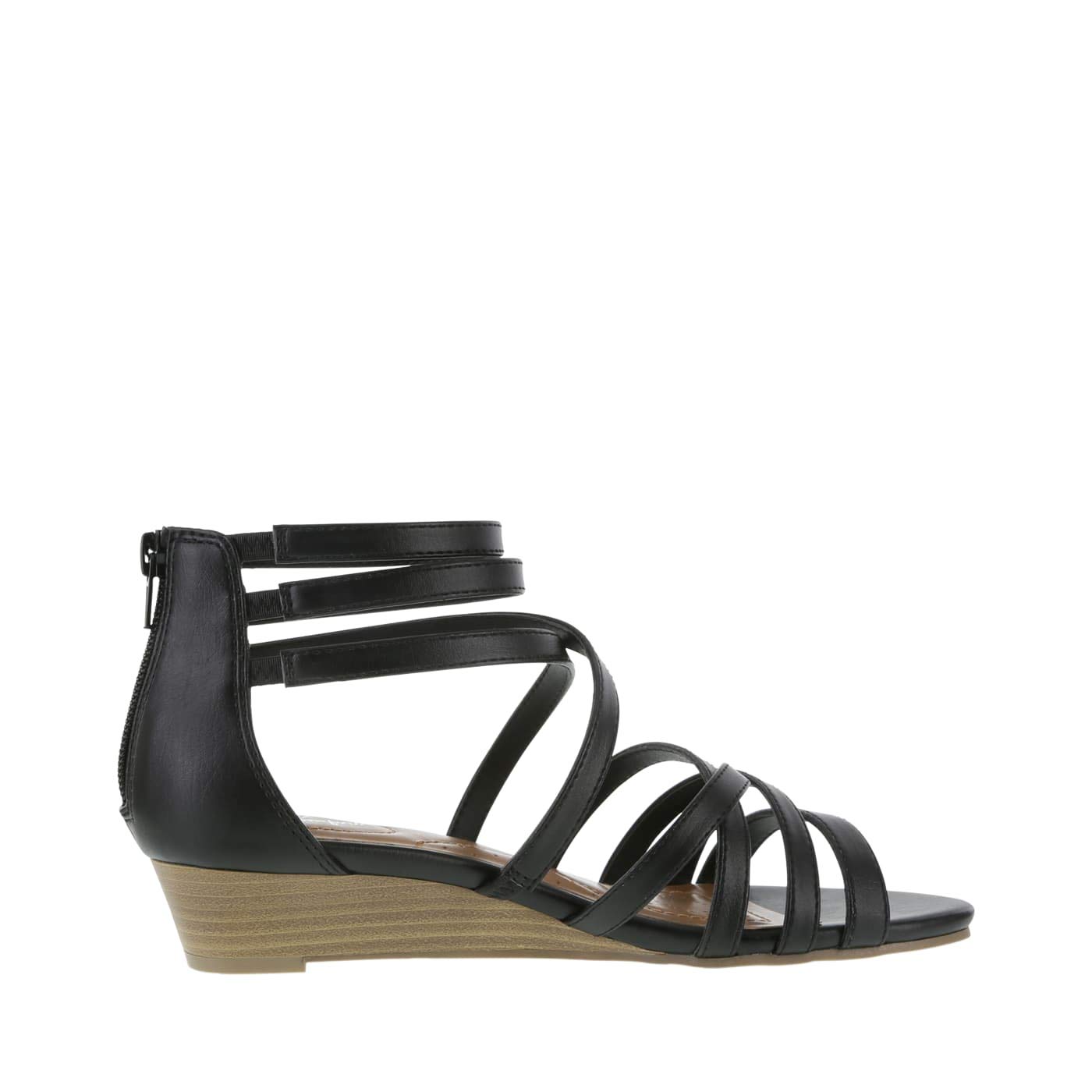dexflex Comfort Black Women's Nessa Low Wedge Sandal 5 Wide - Image 3