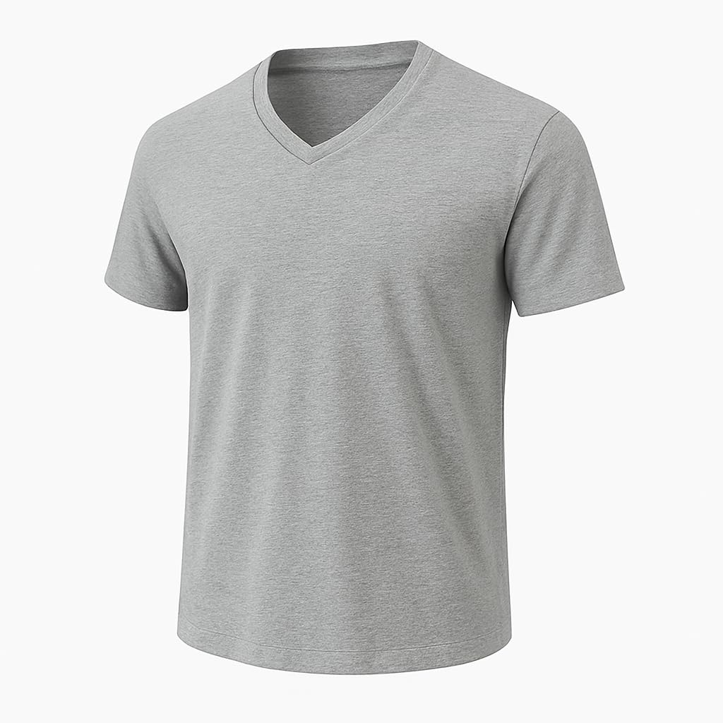 Photo 1 of 2XL-Premium Cotton V-Neck T-Shirt for Men/Women Pre-Shrunk Athletic Fit Great as Undershirts or Sport Tees Grey