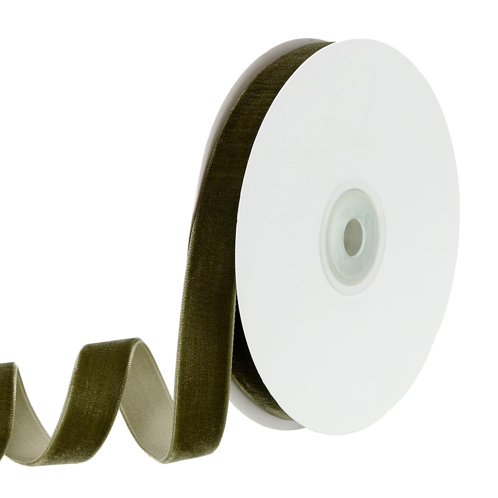 PATIKIL 0.63 Inch x 10 Yards Velvet Ribbons, Single Faced Vintage Velvet Ribbons Spool Perfect for Decor Gift DIY Wrapping Craft Wedding Hair Bow, Army Green