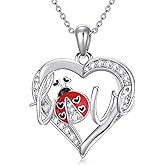 SELKAT S925 Sterling Silver Dragonfly/Butterfly/Ladybug Necklace Dainty Pendant Necklace Birthday Valentine's Day Gift for Women Her