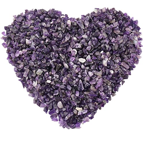 mookaitedecor 1 Pound Amethyst Tumbled Chip Stones Crushed Tumblestone Crystals Healing Home Decoration