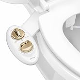 LUXE Bidet NEO 185 - Bidet Attachment for Toilet Seat, Gold | Non-Electric, Dual Nozzle, Self-Cleaning, Adjustable Water Pressure, Rear &amp; Feminine Wash