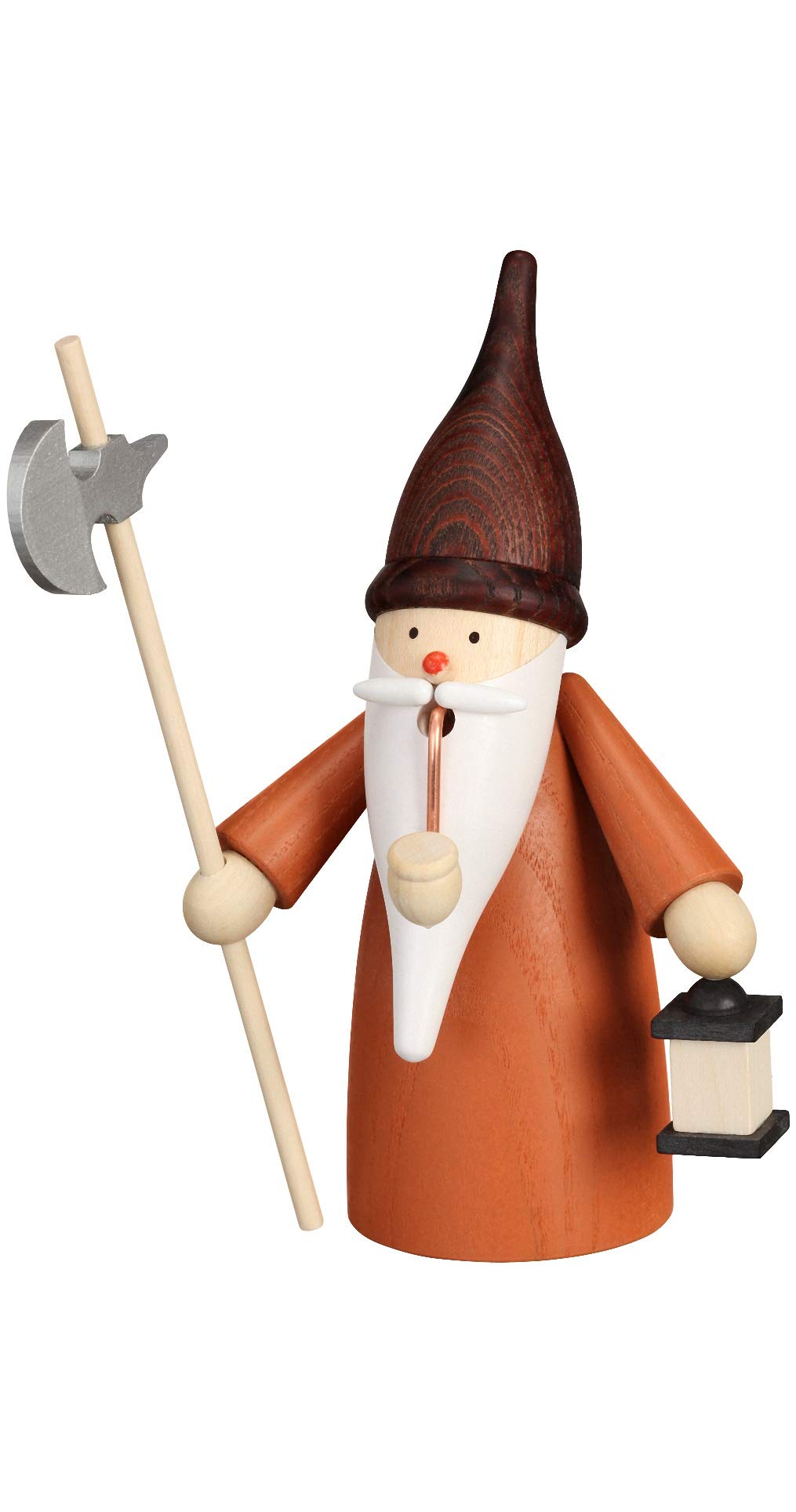 Seiffener Volkskunst German incense smoker night watchman, height 16 cm / 6 inch, original Erzgebirge SV 12323