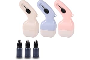 3pcs Guard Your ID Stamp Roller with 3pcs Refill Inks, 2-in-1 Box Opener and Identity Privacy Theft Protection Security Name 