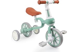 XIAPIA 3 in 1 Kids Tricycles Gift for 2-4 Years Old Boys Girls with Detachable Pedal and Training Wheels, Baby Balance Bike Trikes Riding Toys for Toddler