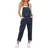 luvamia Women's Casual Stretch Adjustable Denim Bib Overalls Jeans Pants Jumpsuits