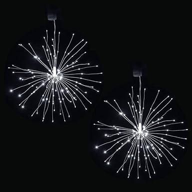 Lixada Feuerwerk Led Licht 150 Leds Weihnachten Lichterketten Mit Fernbedienung Dekorative Hangende Starburst Lampe Fur Indoor Outdoor Home Parties Hochzeit Hofgarten Weiss Amazon De Beleuchtung