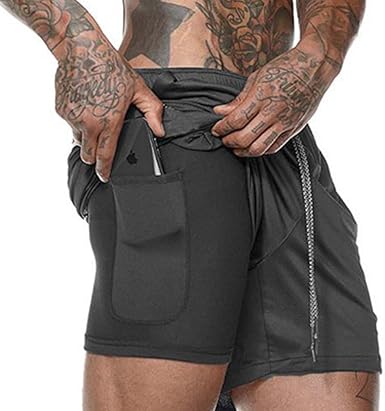 two in one running shorts mens