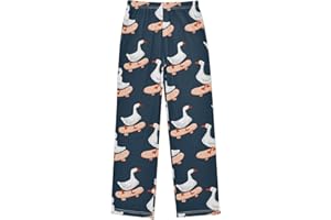 IHCVHQX Boys Pajama Pants Geese on A Skateboard Soft Pajama Sleep Pant Long Pj Bottoms M
