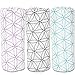 Cotton Baby Swaddle Blankets and Gift Bag, Registry For Girl and Boy, 3-Pk Set