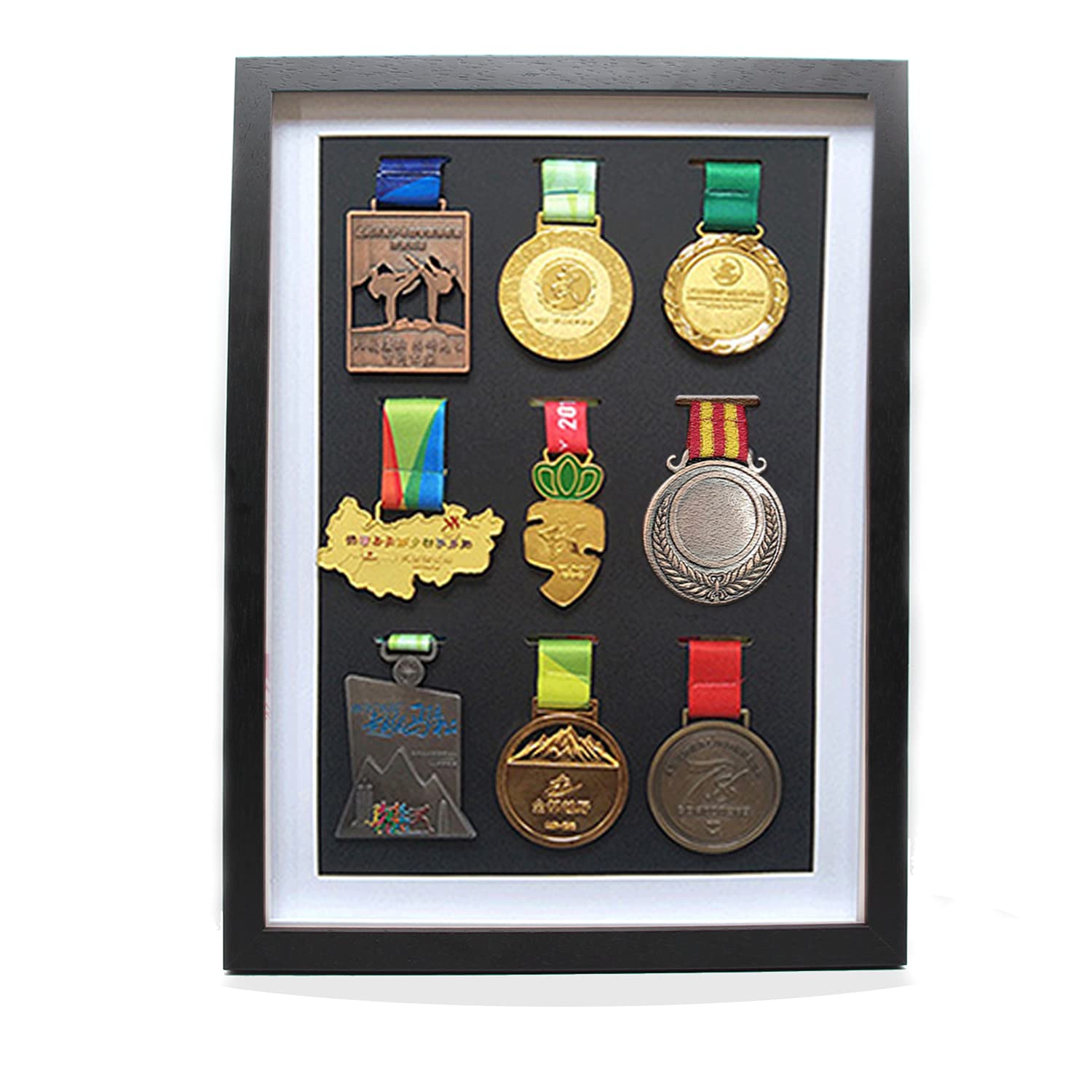 Medals Display Frame - Shadow Box Frame to Display Medal Awards -Sports Medal Display case, Great Medals Display Case Cabinet for War Military, Marathon&Sports
