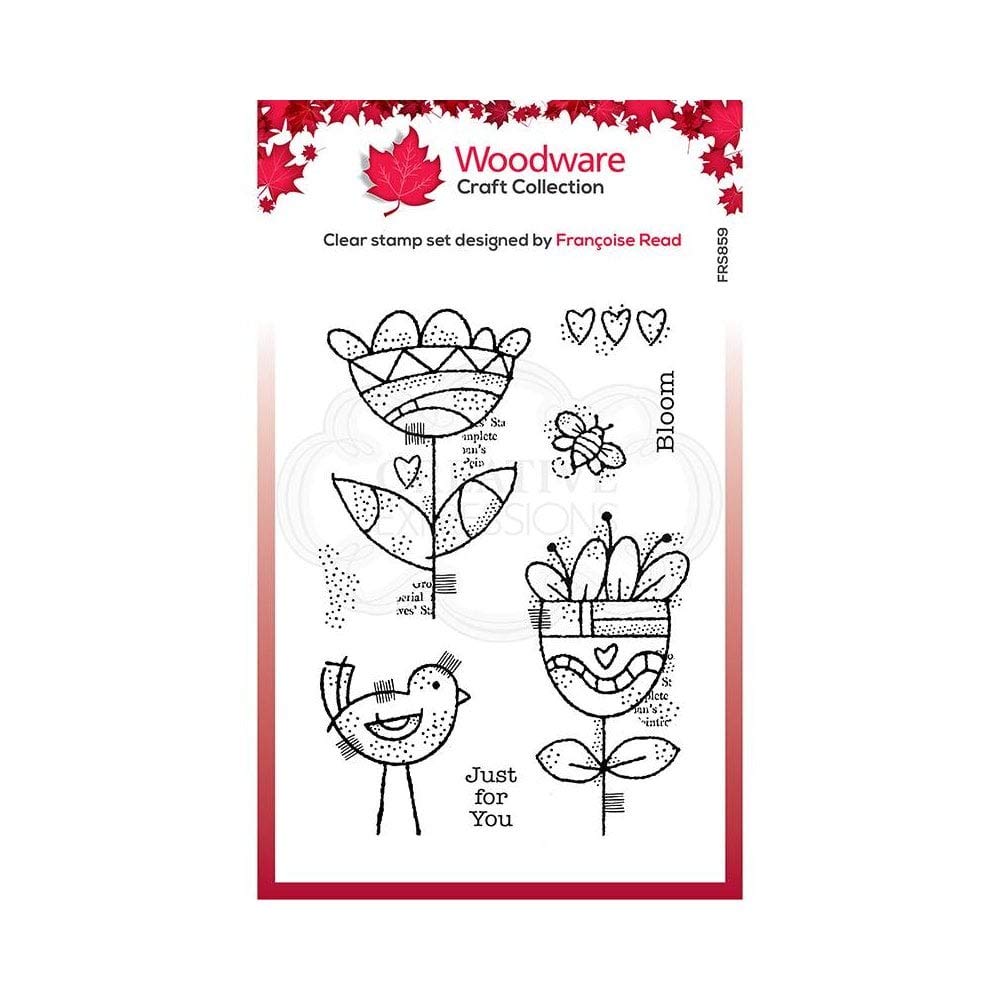 Woodware Francoise Collection-Clear Stamp-Blooming, A6 Transparent FRS859