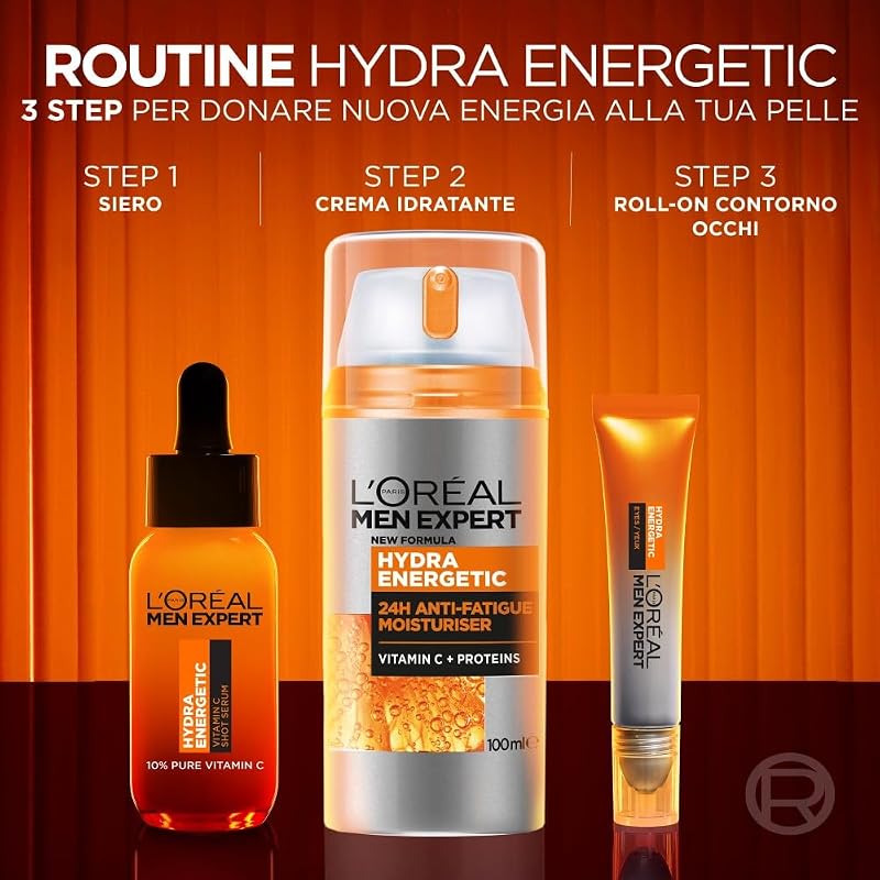 L'Oréal Paris Men Expert Hydra Energetic Crema Anti-Fatica, 100 ml