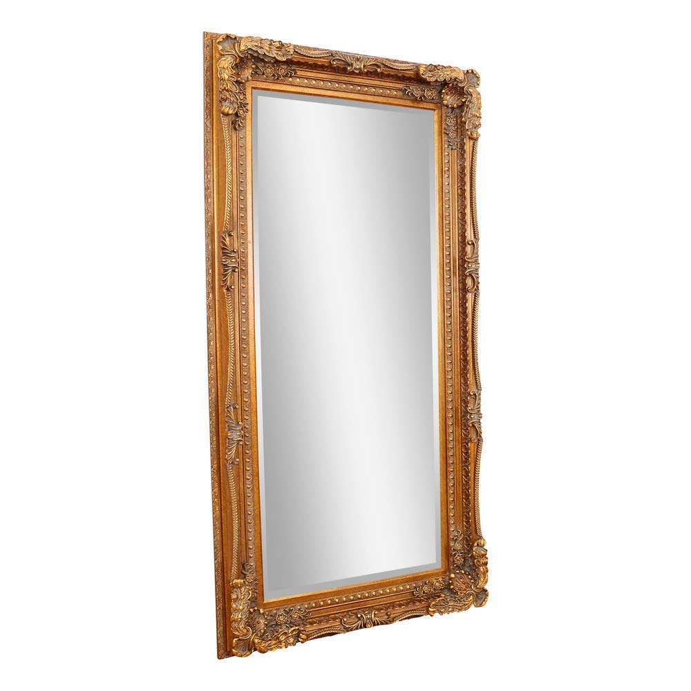 Barcelona Trading Carved Louis Large Gold Ornate French Frame Leaner/Wall Mirror, Wood,GL157-1