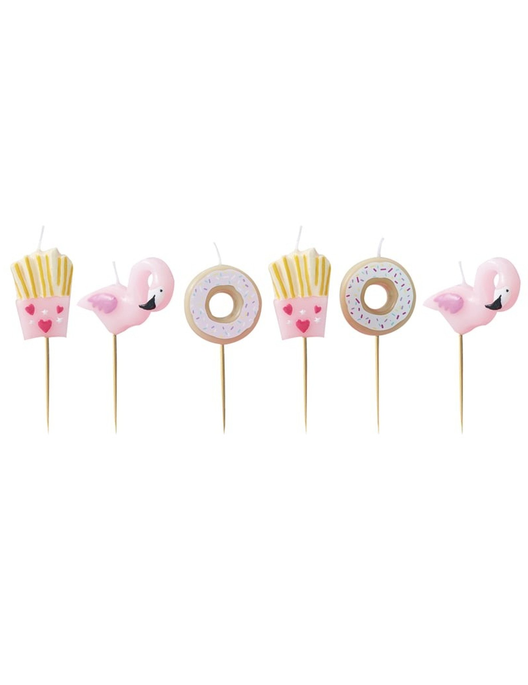 Ginger Ray Pink Birthday Party Cake Candle Kit - 6 Pack - Good Vibes