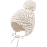 Baby Girl Winter Hats Fleece Lined Infant Beanie Hat for Boys Knitted Kids Earflap Beanis with Pompom 0-8 Years