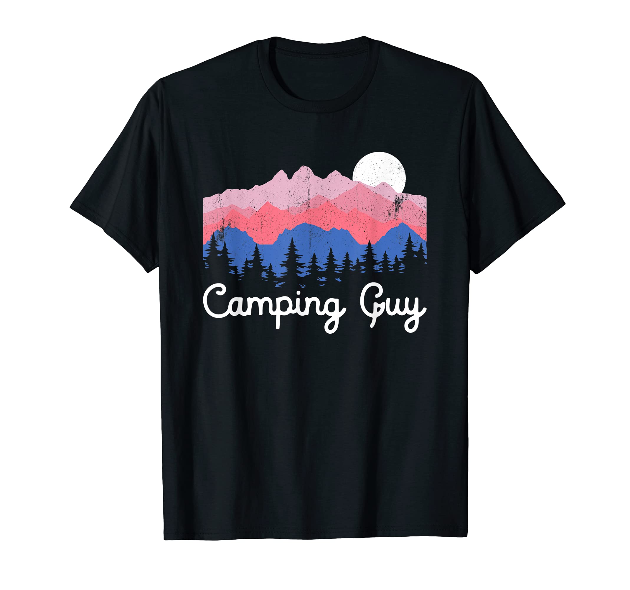Camping Guy Retro Mountains Hiking Outdoors Camping T-Shirt