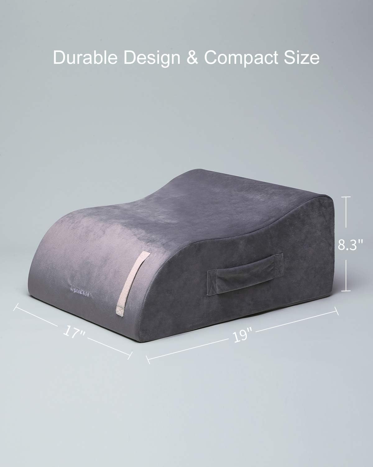 LightEase Leg Elevation Pillow, Memory Foam Leg Elevating Support Wedge Pillow for Sleeping, Reading, Rest, Surgery, Injury, Relieve Back Hip Knee Pain, Improve Blood Circulation, Reduce Swelling: Home & Kitchen