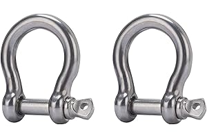 Screw Pin Anchor Shackle 3/8 Inch 10mm 304 Stainless Steel Heavy Duty 2pcs
