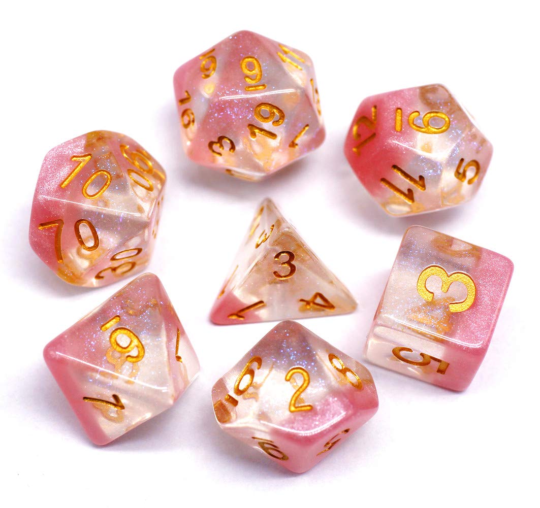 Hd Dice Dnd Polyhedral Dice Rpg Dice For Dungeons And Dragons D D Pathfinder Role Playing Games Pink Lucky Dice With Color Changing Glitter Buy Online In Cambodia At Cambodia Desertcart Com Productid