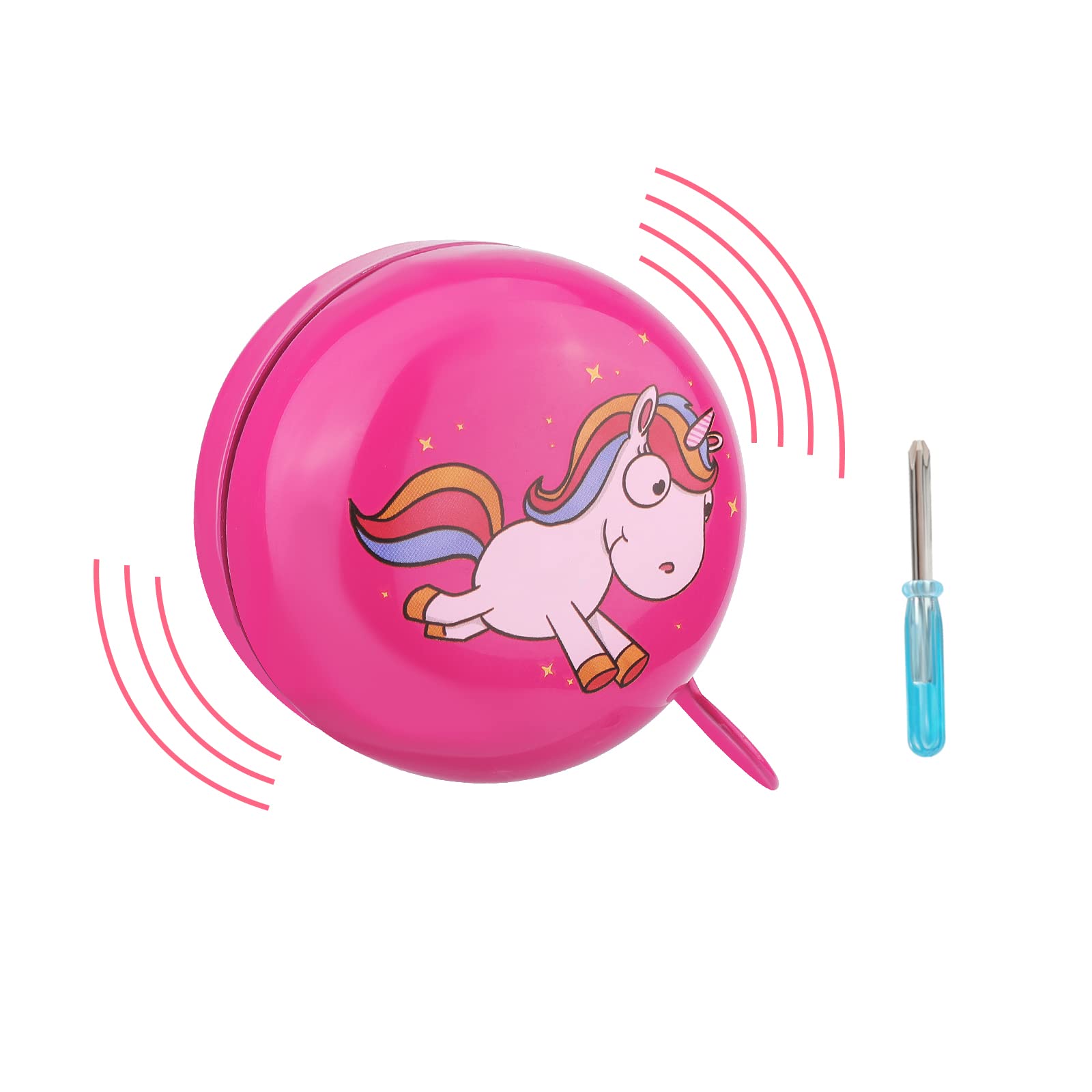 Children's Bicycle Bell,Bike Bell for Adults, Kid's Bike Bell with Loud and Crisp Sound with Portable Mini Cross Screwdriver,Road and Mountain Bike Ring Bell Bike Accessories for Most Bicycles,rose