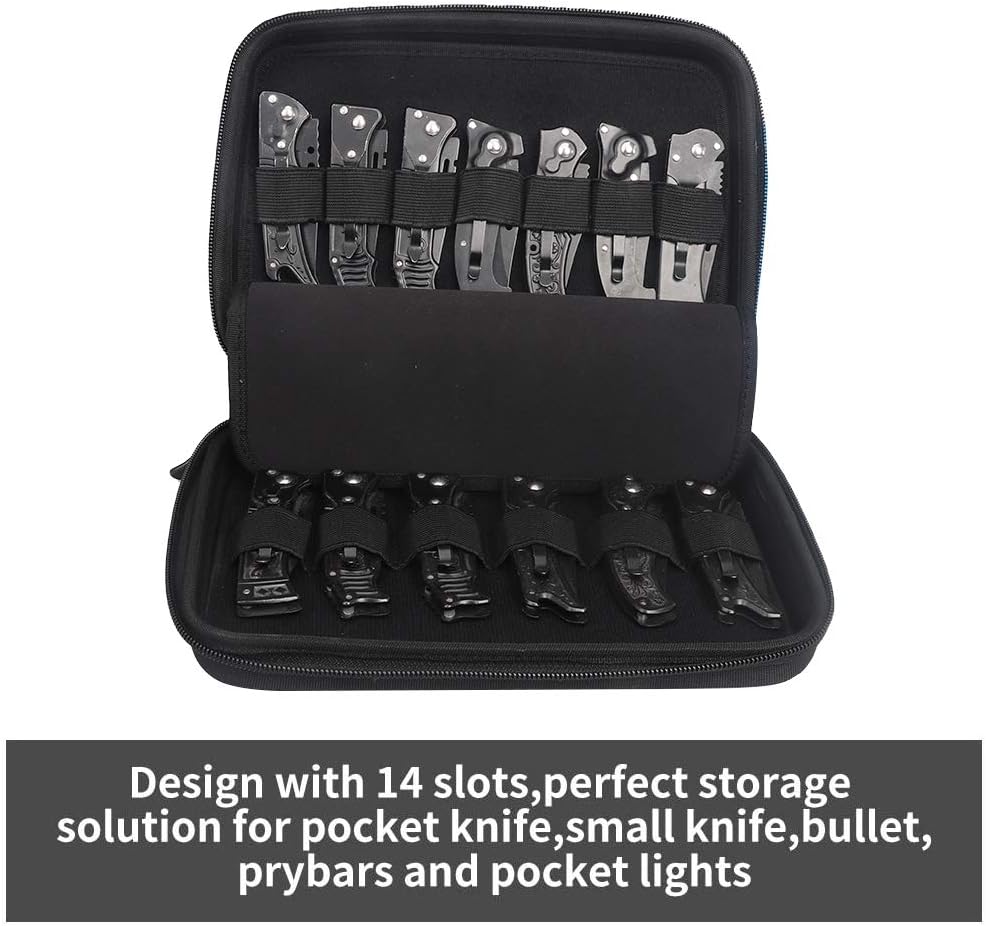 Pocket Knives Case, Folding Knives Display Case, Small Knife Storage Cases, Folding Knife Storage Box with 14 Slots, Hand Tools Case: Home Improvement