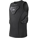 TUOY Youth Padded Shirt Chest Rib Protector Heart Guard Sternum Protective Compression Shirt for Baseball Football Basketball Lacrosse