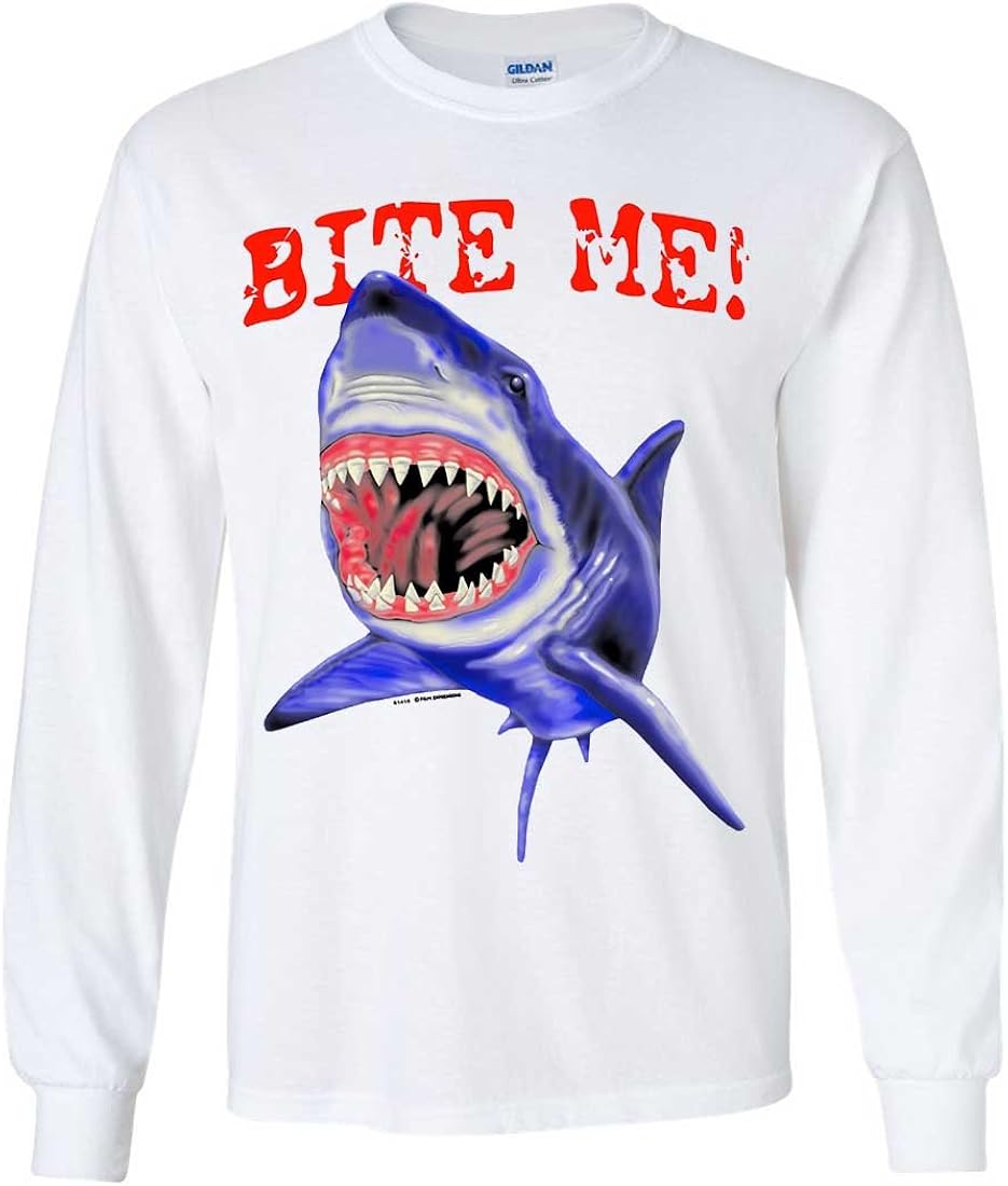 Bite Me Great White Shark Long Sleeve Shirt