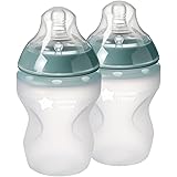 Tommee Tippee Closer to Nature Soft Feel Silicone Baby Bottle | Breast-Like Nipple, Anti-Colic, Stain & Odor-Resistant, Clear