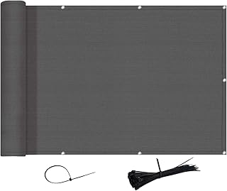 AXT SHADE Blickdichte Balkon sichtschutz 75x300cm HDPE, UV-Schutz Balkonabdeckung,Balkonverkleidung - mit Kabelbindern -Anthrazit