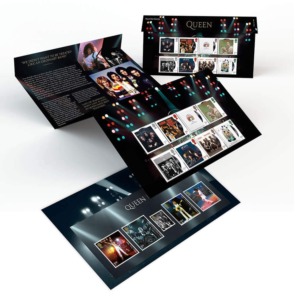 Queen Album Covers Stamps Affixed Presentation Pack by Royal Mail