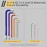 AMTOVL 27Pcs Hex Keys Set Ball End Long/Short Arm Torque Handle with Color view 6