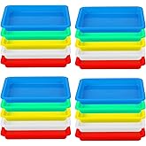 Mimorou 20 Pcs Plastic Art Sand Trays Multicolor Stackable Activity Sensory Tray Paint Mixing Crafts Organizer Serving Accessories for Kids DIY Bead Painting Projects (5 Colors 9.65 x 7.28 x 0.9 Inch)