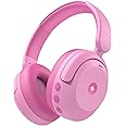 iClever BTH20 Active Noise Cancelling Headphones for Kids, 60H Play Time,Type C Fast Charging, Safe Volume 80dBA, Bluetooth5.4, Award-Winning Kids Headphones Wireless for iPad Tablet Airplane, Pink