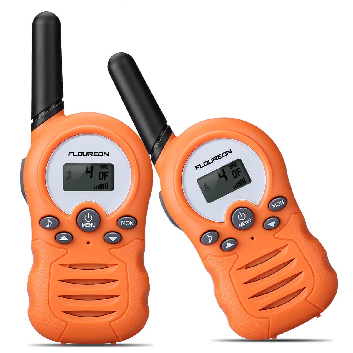 FLOUREON PMR Funkgerät Walkie Talkies 8 Kanäle Walki Talki Funkhandy Interphone mit LC-Display (Gelb-02)