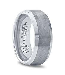 Oceanus Tungsten Men's Wedding Rings Comfort Fit