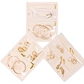 Vutlue Travel Jewelry Case Organizer for Women, Jewelry Storage Book with Small Pouch, Travel Jewelry Bag Case for Traveling Earrings, Rings, Bracelet Organizer (Inner Pages, 3 PCS, Beige)
