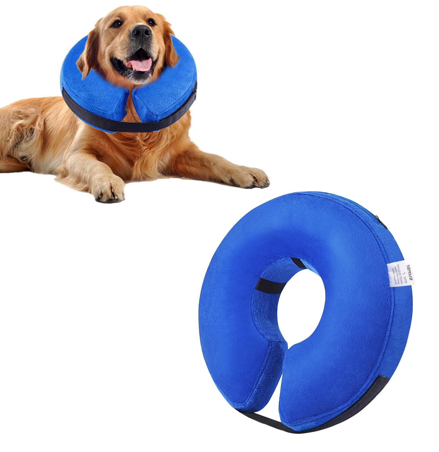 Emwel Pet Inflatable Collar for Large Dogs, Comfy Pet Collar Cone for Recovery, Inflatable Basic Dog Collars, L — image 1