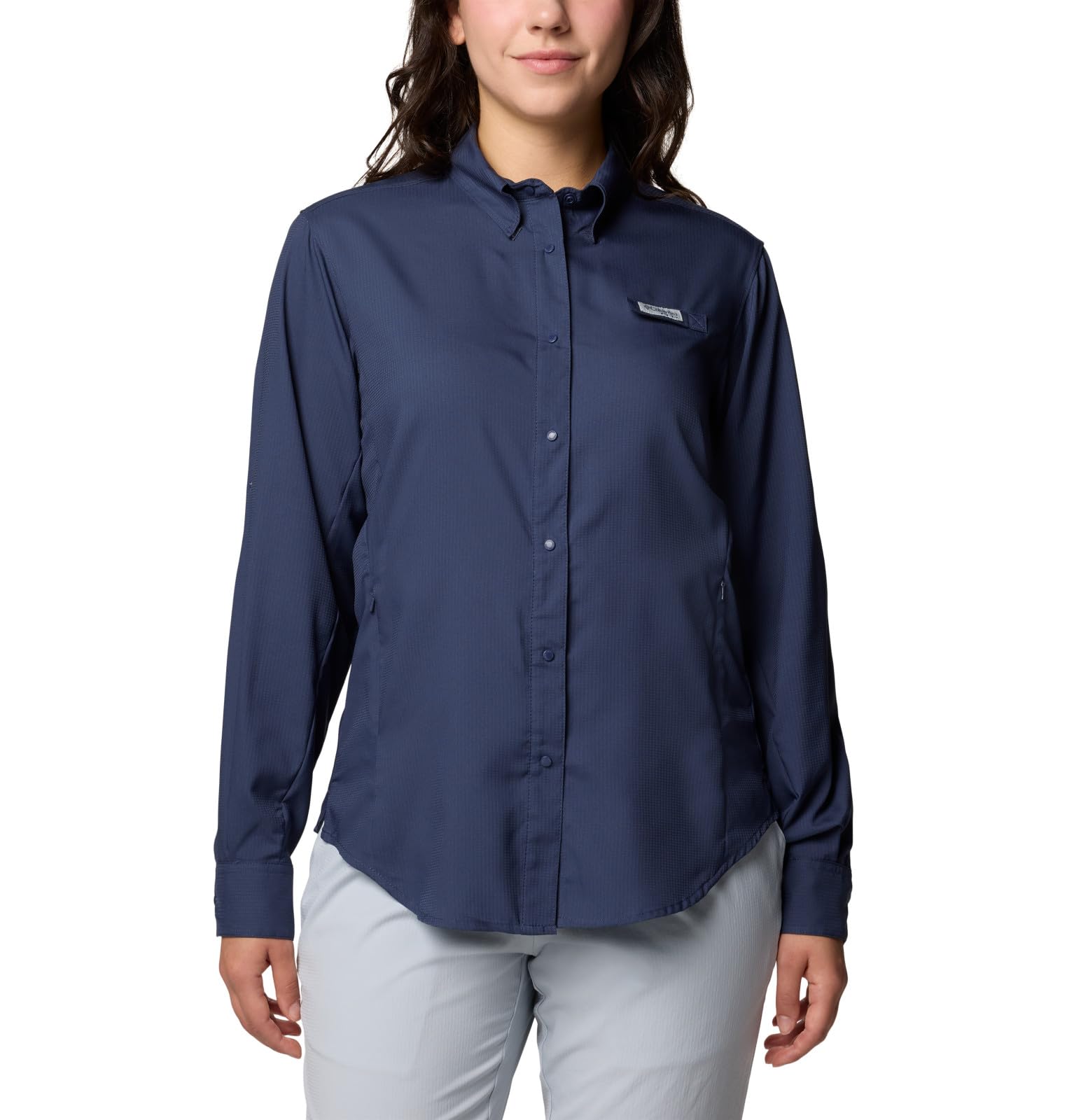 Photo 1 of Columbia Women's PFG Tamiami II Long Sleeve Fishing Shirt, Nocturnal, 2X-Large
