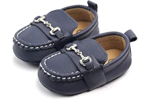 QIETION Newborn Baby Girls Boys Loafers Prewalker Moccasin Crib Shoes Soft Sole Non-Slip First Walker Shoes, Perfect for Baptism/Crawling/Wedding