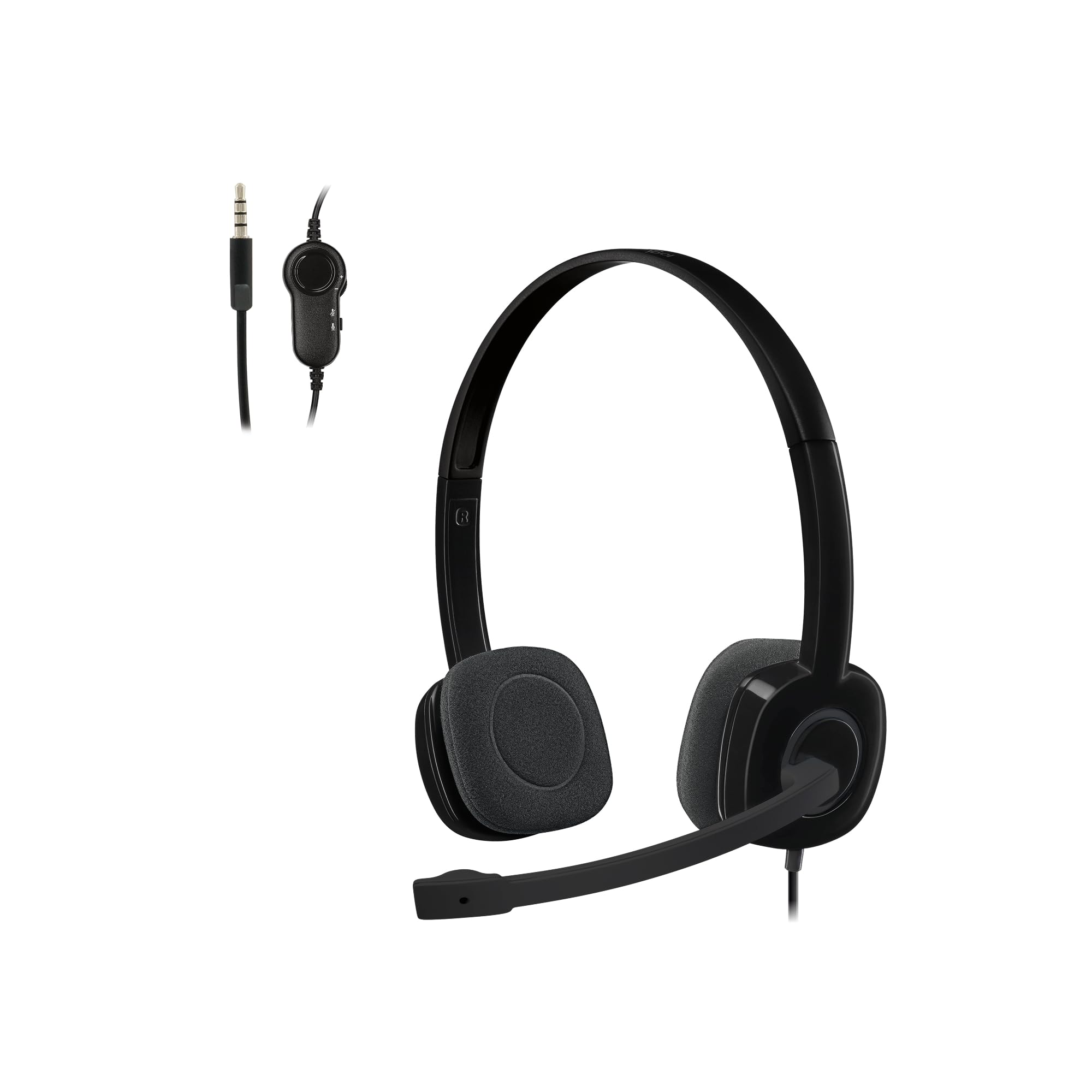 Photo 1 of ***STOCK PHOTO FOR REFERENCE ONLY***
Logitech H151 Wired Headset, Analog Stereo Headphones with Rotating Noise-Cancelling Microphone, 3.5 mm Audio Jack, in-Line Controls, PC/Mac/Laptop/Tablet/Smartphone - Black