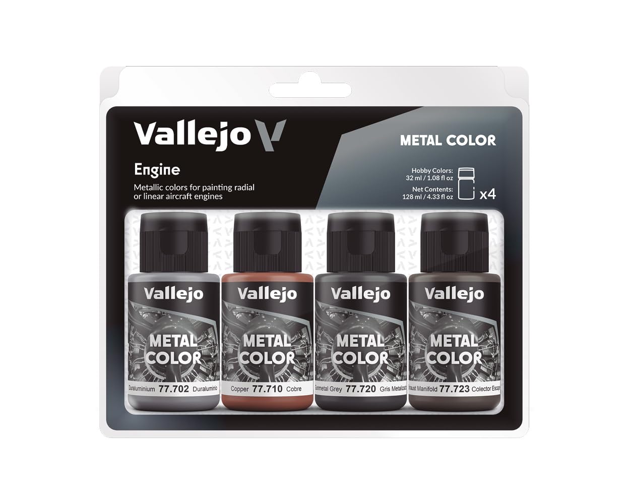 Vallejo VAL77604 Colours for Models and minatures, 32 ml (Pack of 4)