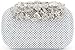 Dexmay Luxury Flower Women Clutch Purse for Wedding Party Rhinestone Crystal Evening Bag Iridescent Silver