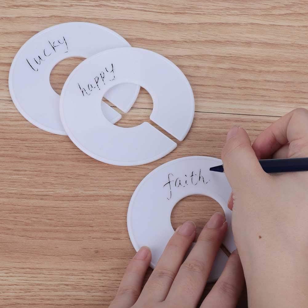 BEHAHAI 20 PCS Clothing Rack Size Dividers Baby Adult Clothing Closet Wardrobe Dividers Round Hangers Dividers with 2 Marker Pencils - Image 5