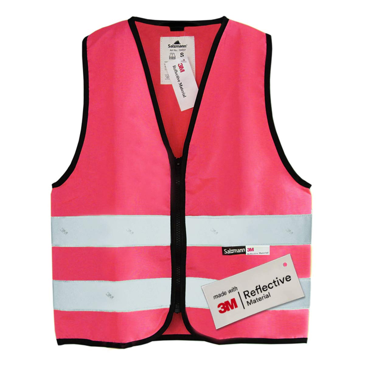 Salzmann Children’s High-Visibility Safety Vest with Zip | 4 Colours – Ages 1 to 18 | High Vis Vest for Kids | Made with 3M Reflective Material