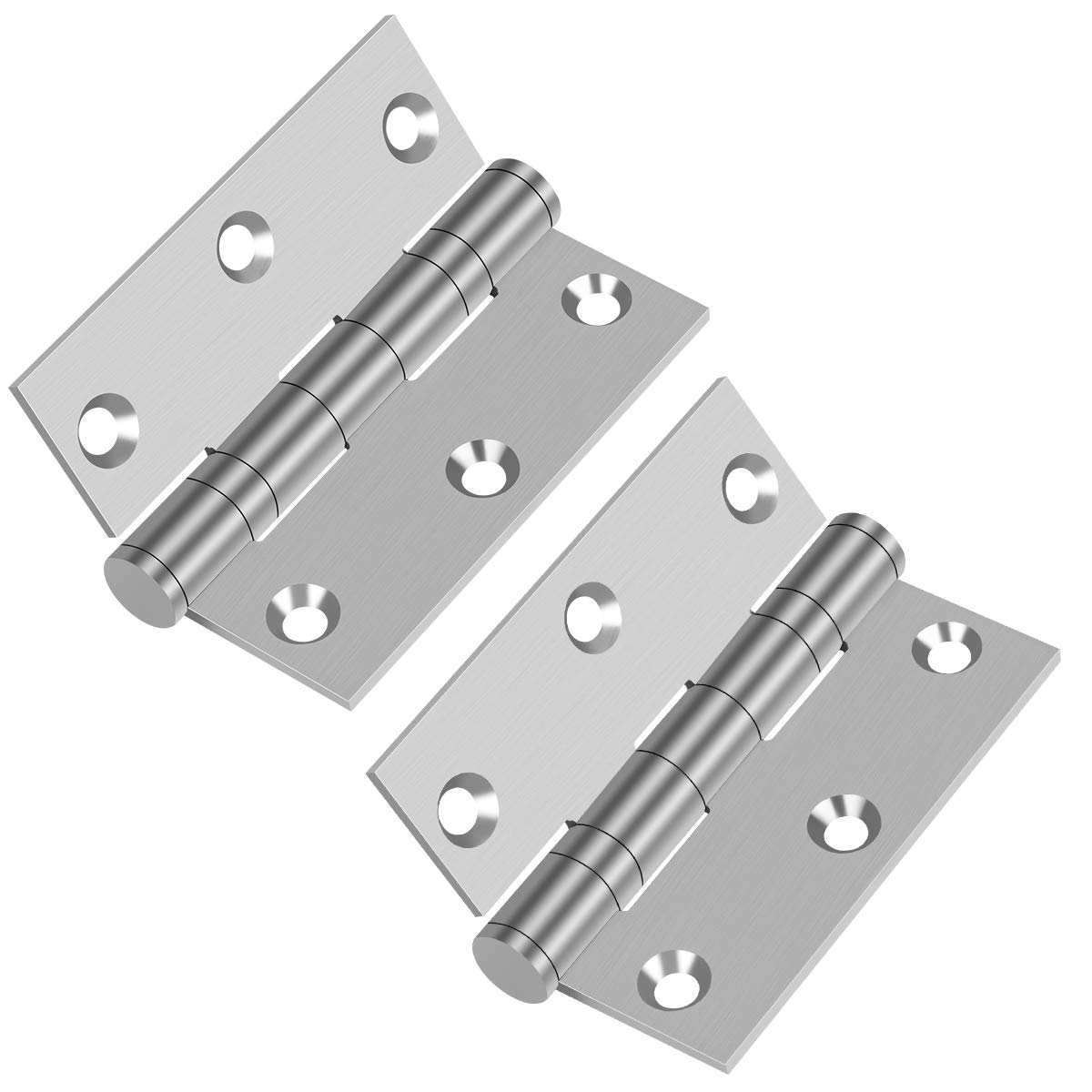 Photo 1 of Hommyzone Commercial and Residential 3" x 2.5" 304 Stainless Steel Door Hinges,3 Inch Ball Bearing Hinge with Square Corners (Silver)-Pack of 2