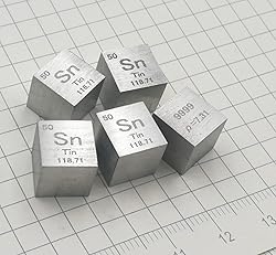 Tin Cube - 10mm Pure Metal Element Cubes - Laser
