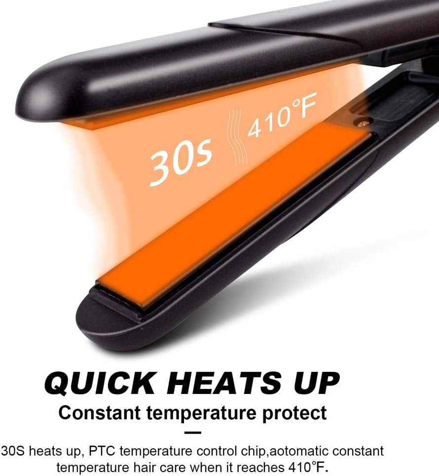 Mini Hair Straightener, Travel Flat Iron Dual Voltage 3/4 Inch Nano-Diamond Ceramic Tourmaline, Small Lightweight & Portable Travel Size Straightening Iron for Men & Women, Purple: Health & Personal Care