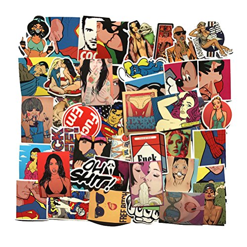 Sexy Stickers Decals Vinyl Art Work Vintage Retro Stickers For Bumper Guitar Decals Phone Case Luggage Skateboard (52pcs Sexy Stickers)
