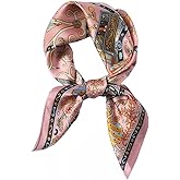ANDANTINO 100% Mulberry Silk Square Scarf for Hair-25.6" X25.6'' Women Men Natural Silk Neckerchief Digital Printed Headscarf